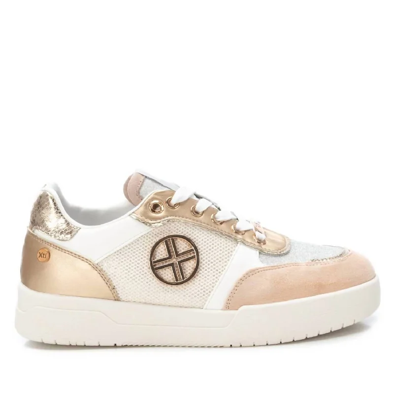 Women's Sneakers with Hidden Wedges for a Subtle Height Boost and Added StyleWomen's Casual Sneakers In Gold