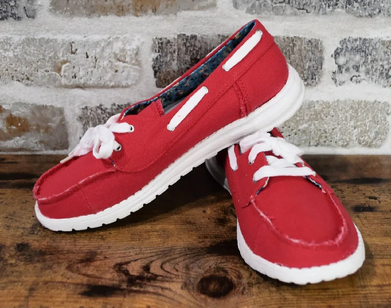 Vegan - Friendly Women's Sneakers Made from Recycled Materials for an Eco - Conscious ChoiceWomen's Gypsy Jazz Sneakers In Red Sail Away