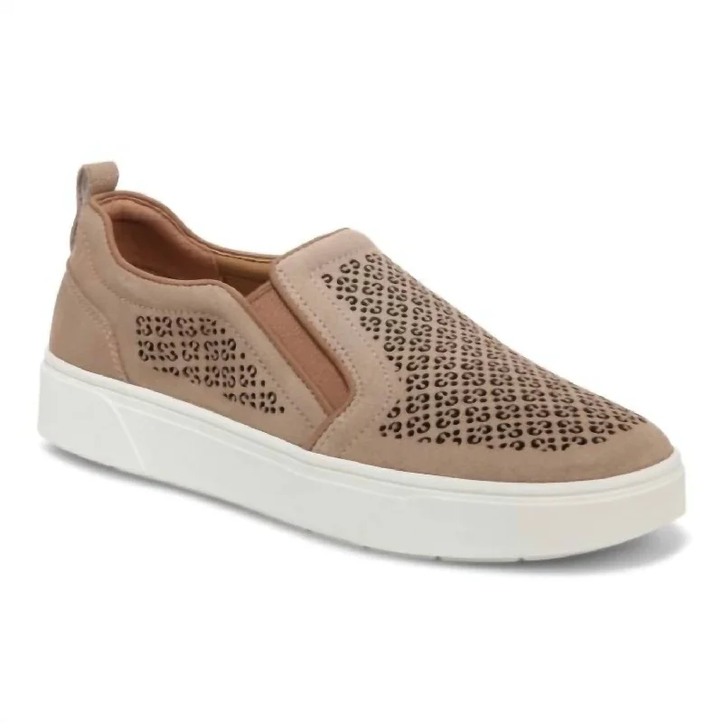 High - Top Women's Leather Sneakers in Black for a Stylish and Durable OptionWomen's Kimmie Perf Sneakers In Wheat