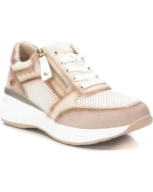 Women's Sneakers with Memory Foam Insoles for Exceptional Cushioning and ComfortWomen's Lace-Up Sneakers In Beige