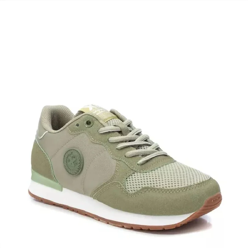 Women's Sneakers with Hidden Wedges for a Subtle Height Boost and Added StyleWomen's Lace-Up Sneakers In Open Green