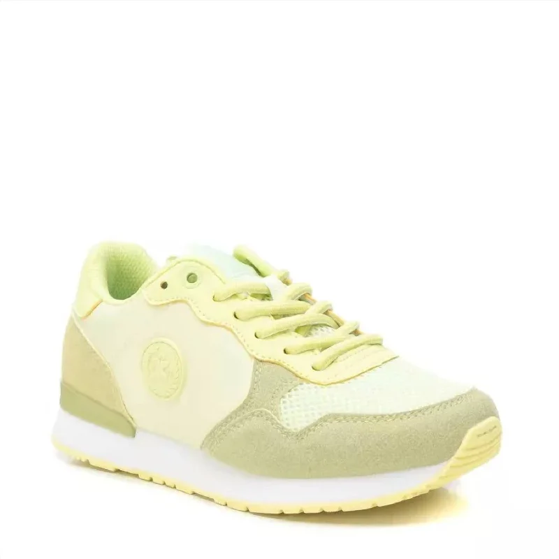 Vegan - Friendly Women's Sneakers Made from Recycled Materials for an Eco - Conscious ChoiceWomen's Lace-Up Sneakers In Yellow