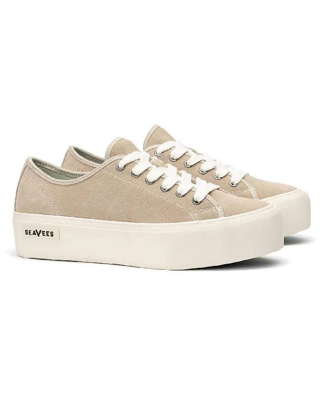 Lightweight Knit Women's Sneakers with Arch Support for All - Day ComfortWomen's Monterey Platform Sneaker In Cobblestone Suede