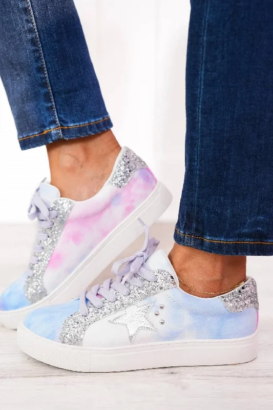 Women's Sneakers with Hidden Wedges for a Subtle Height Boost and Added StyleWomen's Tie Dye Supernove Sneakers In Pastel